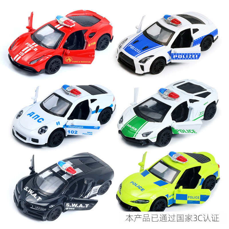 合金警车模型跑车儿童娃娃机摆件