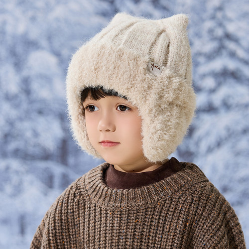 毛线帽冬天洋气护耳保暖加厚儿童