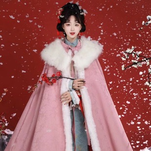 长乐未央原创明制斗篷汉服女中国风加厚龙年披风古装披肩外套冬款