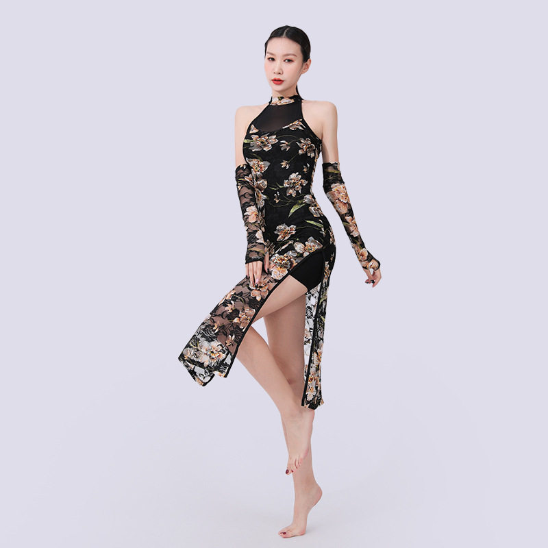镂空背古典舞服女美背网纱半透明