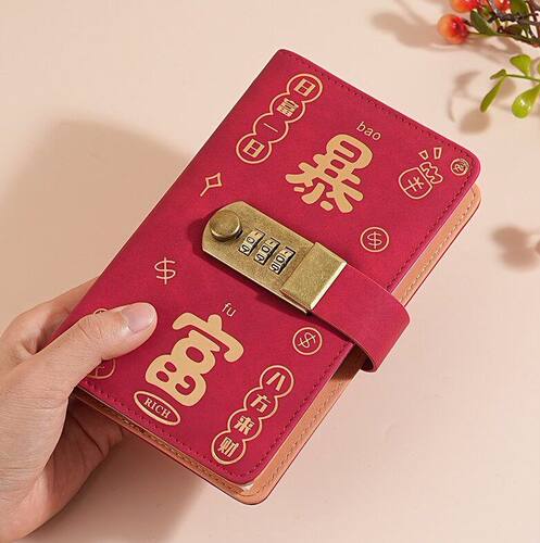 2025暴富密码锁现金存钱本可放现金收纳袋大容量存钱夹网红理财册