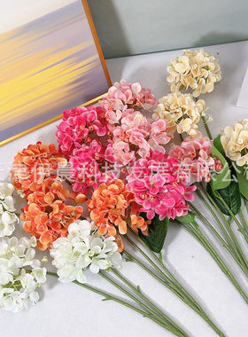 三头雪花绣球3D仿真花婚庆路引吊顶插花婚礼堂酒店造景家居装饰花