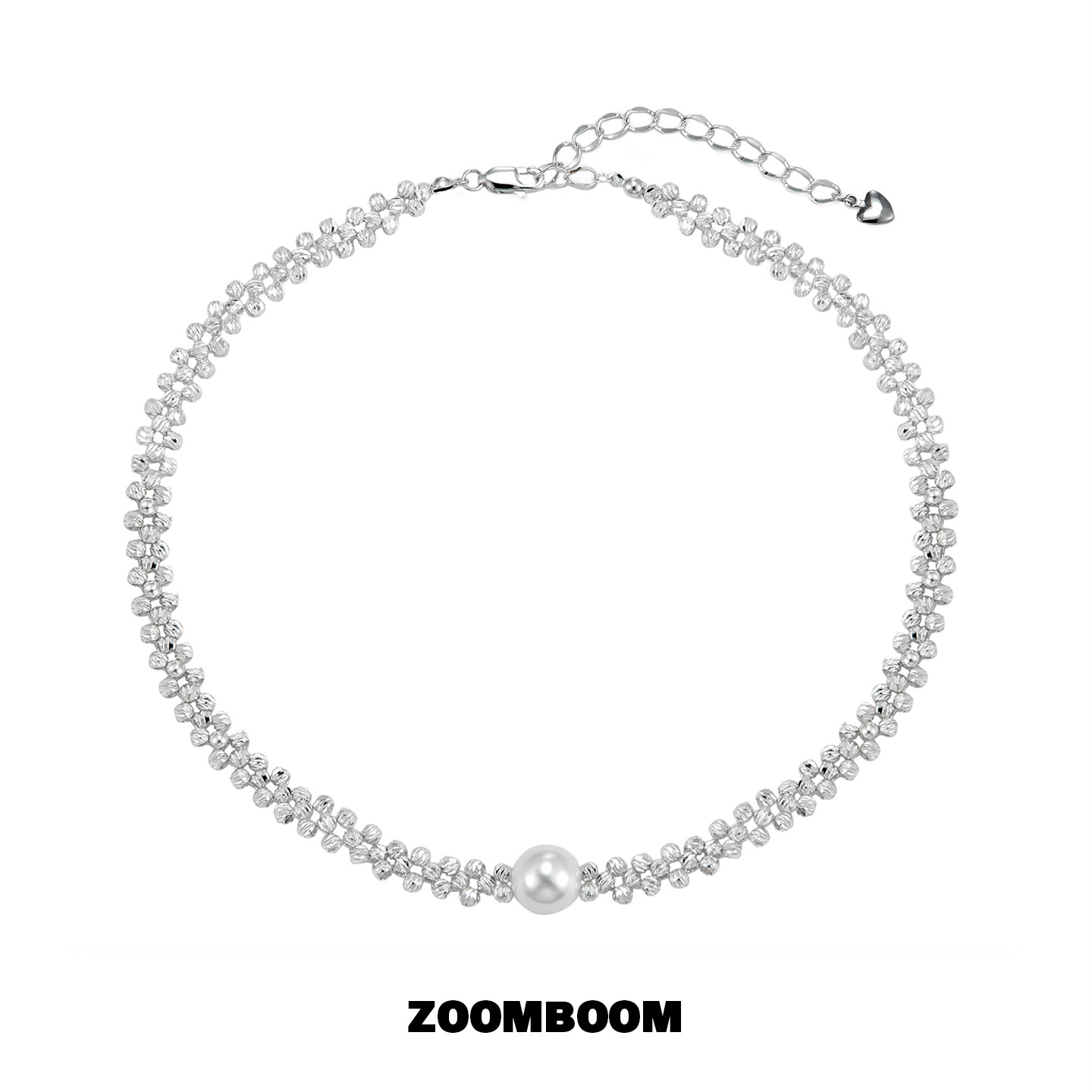 ZOOMBOOM 单颗贝珠锁骨链女choker时尚气质蕾丝造型项链轻奢