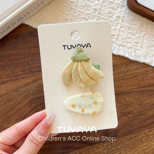 儿童黄色布艺发夹头饰