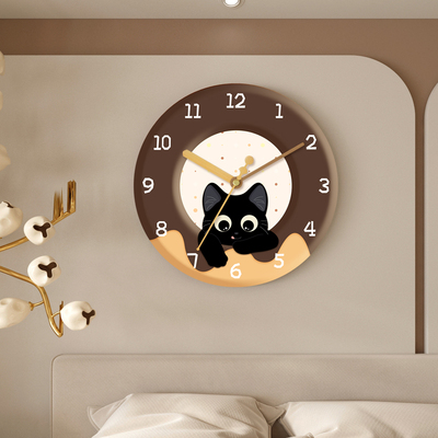 新款可爱家用钟表挂钟摇摆免打孔