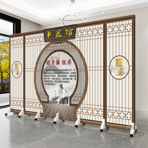 美容院屏风隔断中医养生中心会所客厅窗帘可折叠移动简易办公室简