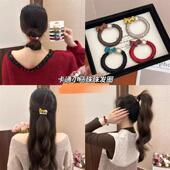 简约温柔扎发BW 卡通小马珠子无痕牛奶丝发圈新款 下单立减50