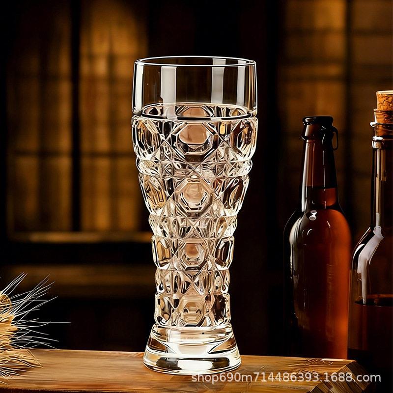 【下单立减50】大麦啤酒杯个性雕花丰腰酒杯精酿扎啤杯_YZ