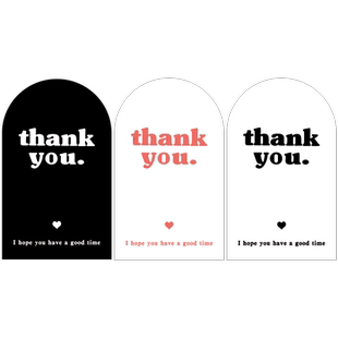 100张/包简约感谢贴纸飞机盒封口贴高颜值小众礼盒包装贴纸标签鲜花手提袋外卖盒密封贴长条不干胶可定制印刷