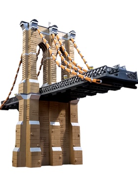 SETbricks积木MOC布鲁克林大桥街景系列手办摆件拼装玩具益智礼物