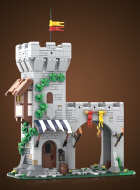 SETbricks 狮子骑士模块化城门积木兼容益智儿童玩具套装拼插礼品