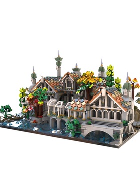 SETbricks积木瑞文戴尔迷你街景摆件拼装组装玩具益智男女孩礼物