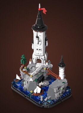 SETbricks 海岸中的塔颗粒拼装积木兼容益智儿童玩具套装拼插礼品