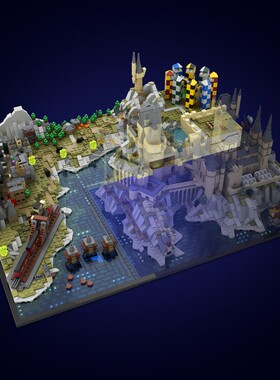 SETbricks 城堡场地小颗粒拼装积木兼容益智儿童玩具套装拼插礼品