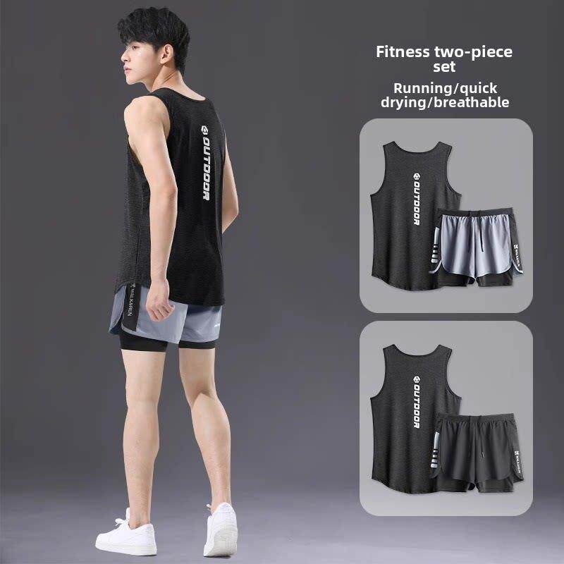 健身服装男子运动套装夏季背心马拉松田径篮球训练短裤快干跑步服