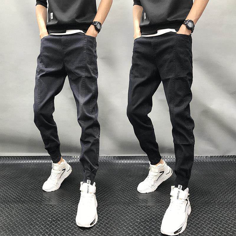 牛仔裤男潮牌2026春季新款韩版潮流修身小脚休闲裤男士束脚哈伦裤