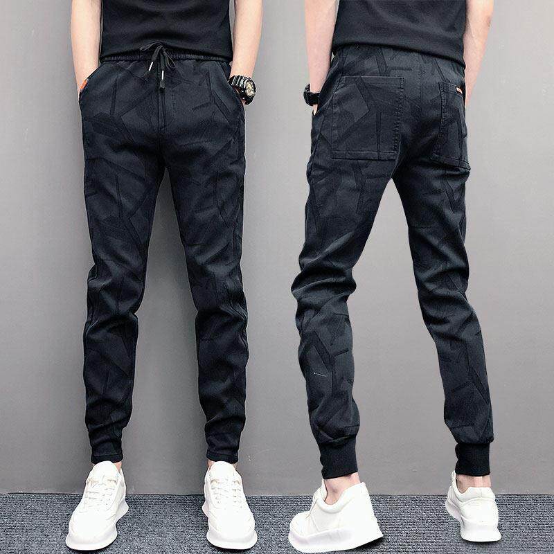 休闲 长裤男2025春季新款韩版潮流修身小脚男士纯棉弹力束脚运动