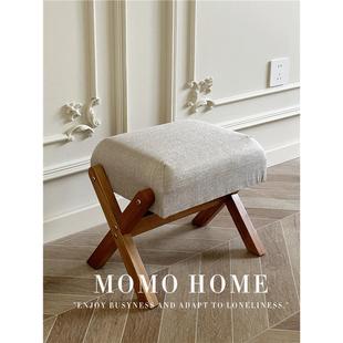凳 凳沙发垫脚凳门口换鞋 MOMO HOME家居实木软包凳子换鞋