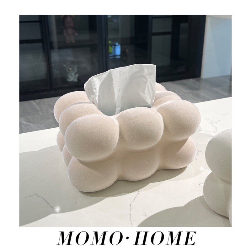 小红书MOMO家居抽轻奢植绒风可爱感茶几摆件家用纸盒客厅MOMO纸巾