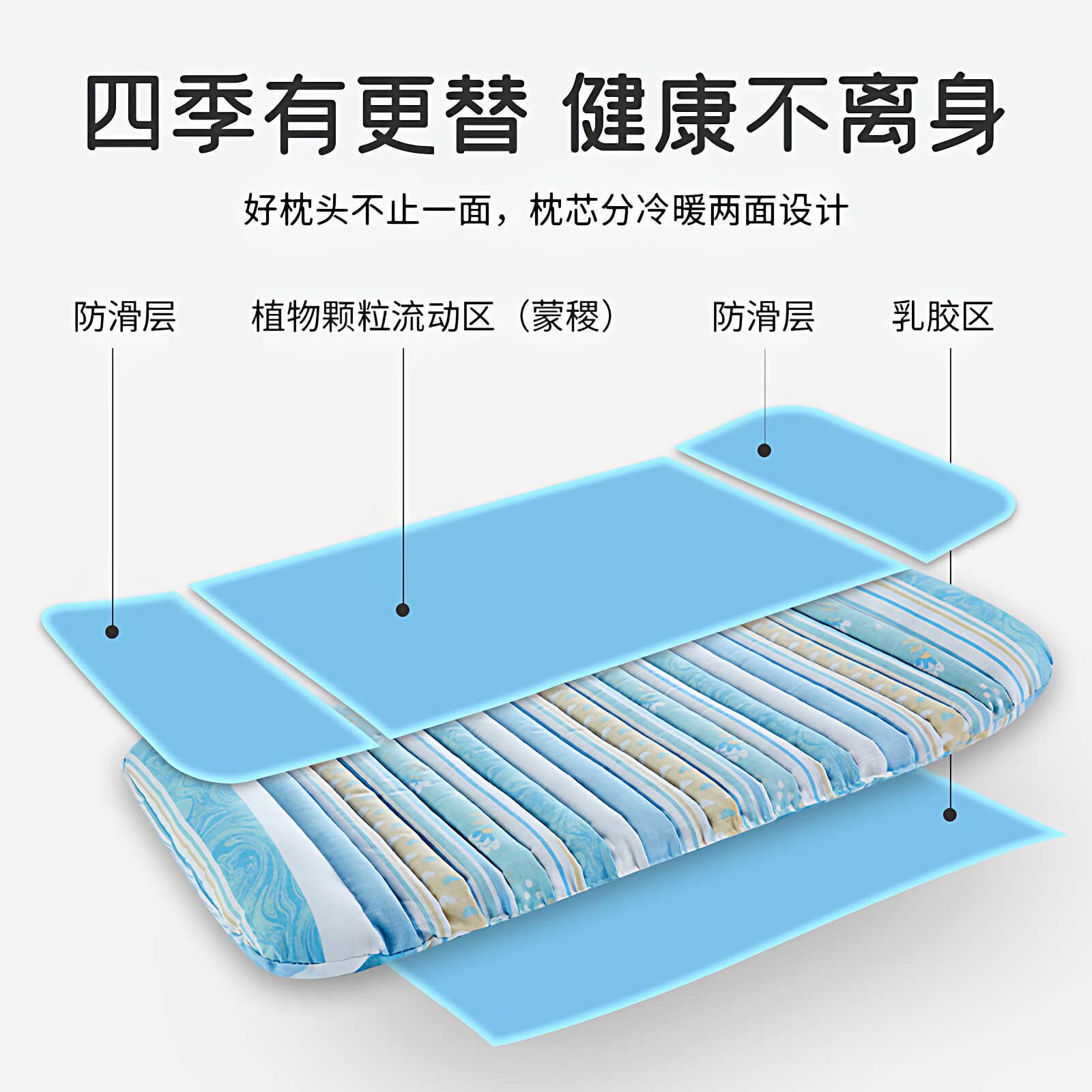 梦可儿宝宝四季枕 小孩儿童蒙稷枕头 天然蒙稷进口乳胶四季通用