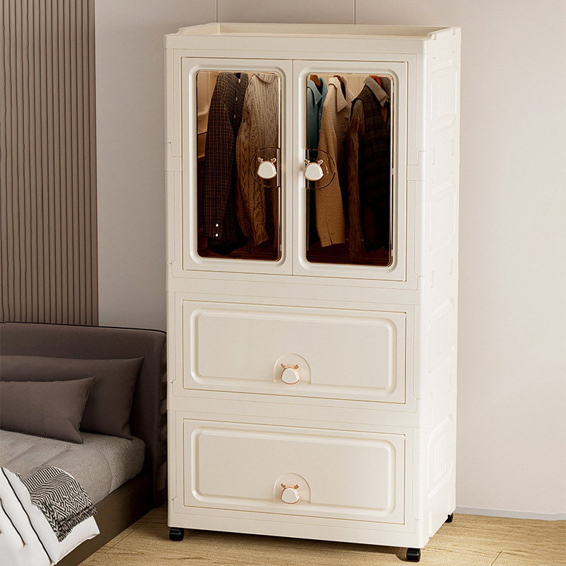 免安装双开门儿童衣柜家用卧室折叠式简易衣橱宝宝玩具整理收纳柜