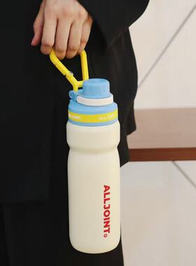 优仅保温杯大容量女高颜值便携吸管水杯壶学生上学运动不锈钢杯子