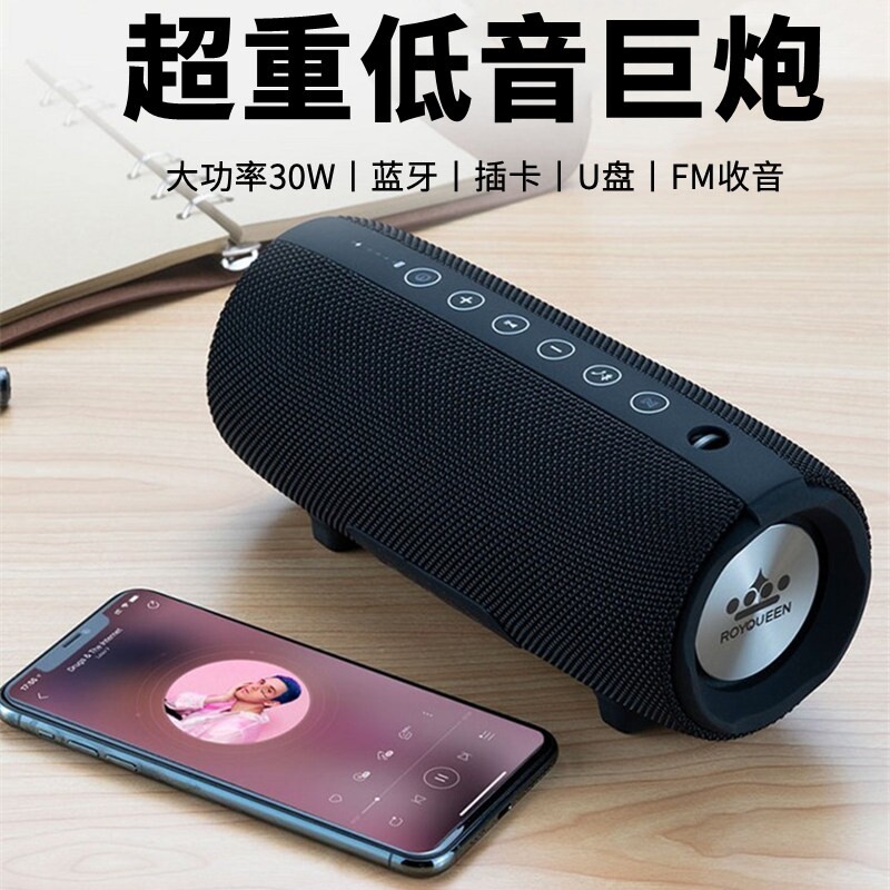 ROYQUEEN/朗琴 M580无线蓝牙音响户外便携式盘收音机双喇叭防水低