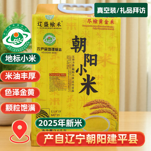 辽盛飨禾 优质农家新米朝阳黄小米5斤真空礼装金苗k1五谷杂粮煮粥