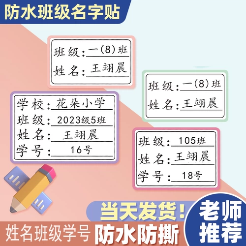 Водостойкая нервущаяся именная наклейка для школьников для первого класса, делается под заказ
