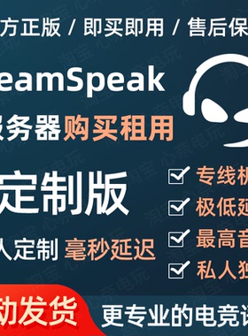 TeamSpeak定制服务器 开黑游戏 TS语音服务器 支持 TS3 TS5 TS6