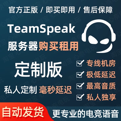 TeamSpeak定制服务器 开黑游戏 TS语音服务器 支持 TS3 TS5 TS6