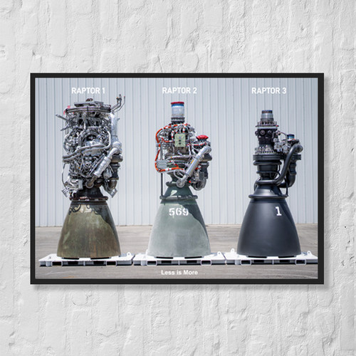 [Less is More]猛禽三代同框海报-AskMusk出品-星舰/科技/摆画