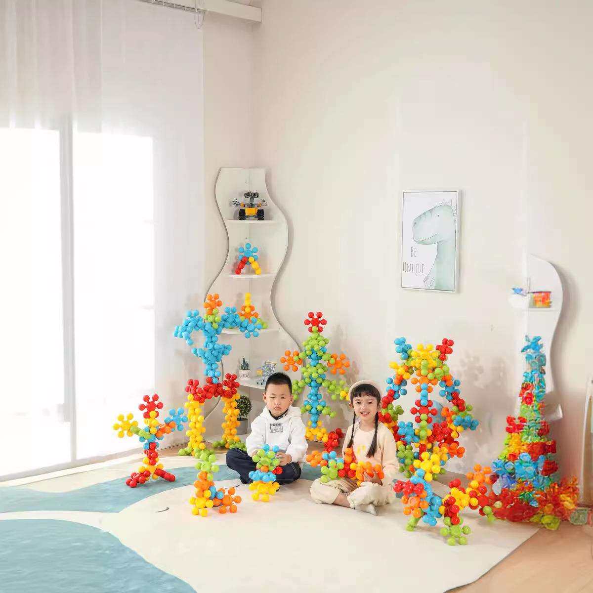 幼儿园特大超大雪花片梅花积木玩具儿童拼插拼装益智早教动手能力