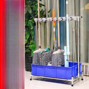 不锈钢拖把架可移动拖把扫把挂架落地式墩布挂架免打孔阳台沥水架