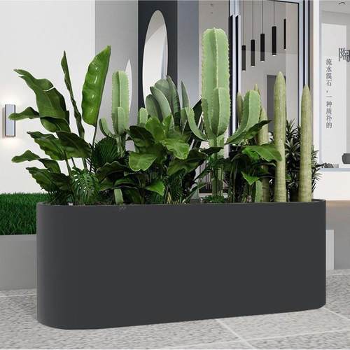 户外铁艺花盆组合商业街隔断花架售楼部长方形花箱外摆花槽花坛