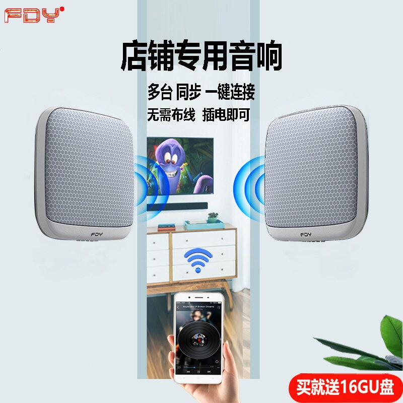 壁挂无线蓝牙音响店铺挂墙音箱奶茶餐厅美容休闲专用fdyFW3A服