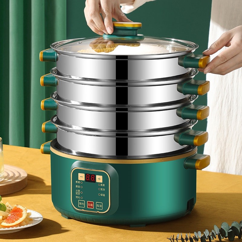 电蒸锅多功能家用大容量三层智能蒸笼煮蛋神器蒸煮锅全自动早餐机,厨房电器,电蒸锅/台式电蒸箱/肠粉机,淘宝优惠券,粉丝福利购,淘宝优惠卷