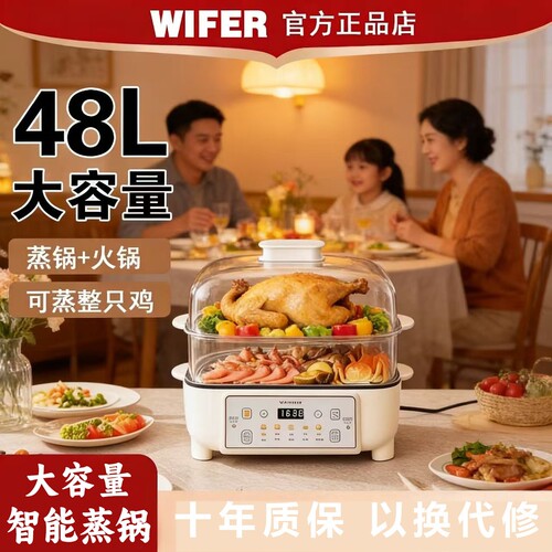 2025新款电蒸锅多功能家用三层大