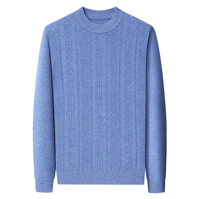 2025秋冬新款半高领羊毛衫男款羊绒保暖针织衫时尚百搭柔软毛衣男