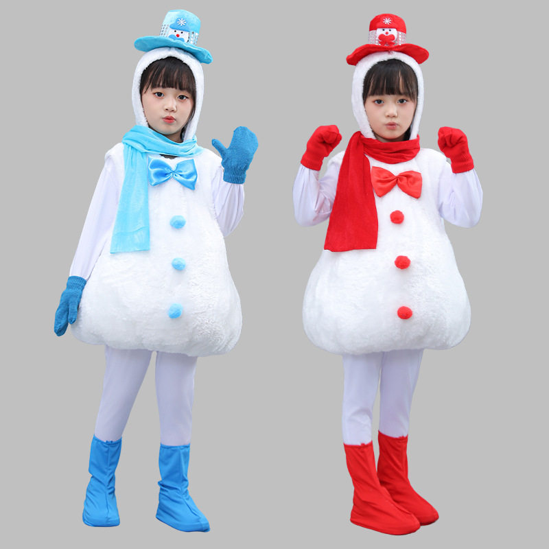 儿童雪人演出服装圣诞节幼儿