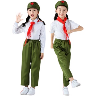 红军儿童演出服小八路学习芳华知青80年代怀旧舞蹈表演服