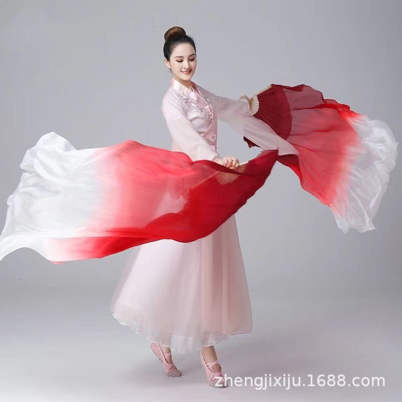 生命河舞蹈扇渐变长绸舞表演古典