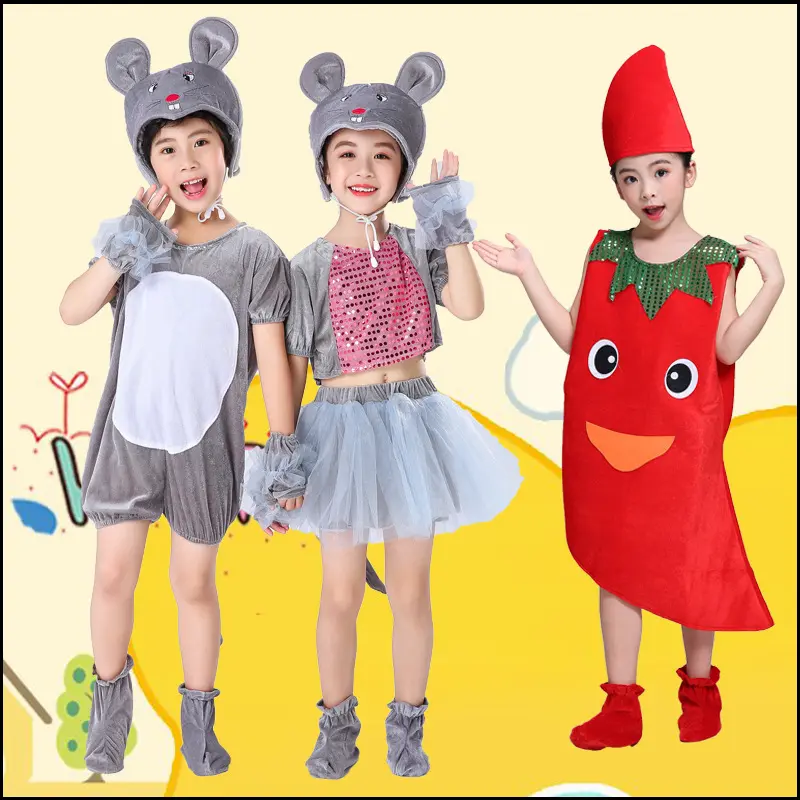 新款儿童小老鼠动物表演服老鼠吃