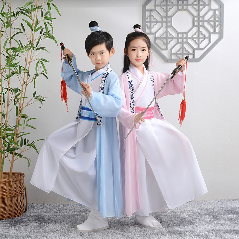 儿童古装汉服国学服书童演出服