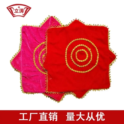 成人双面手绢花八角巾加厚舞蹈