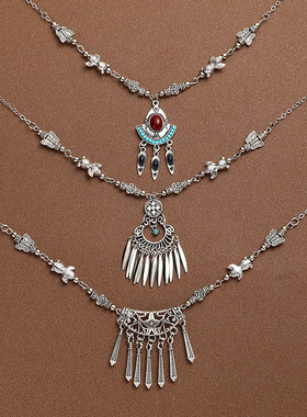 藏式民族风流苏额头链女复古