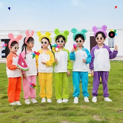 新款长袖卫衣儿童啦啦操演出服