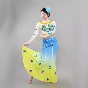 新款傣族儿童服装女童孔雀舞