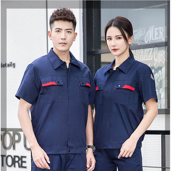 夏季防静电工作服套装男加油站