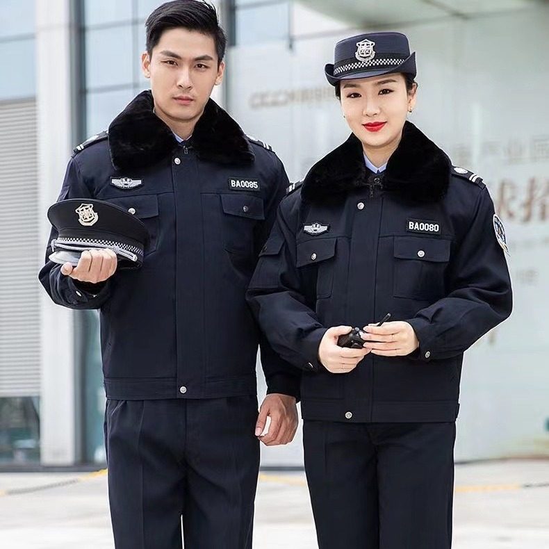 保安冬装加厚冬季多功能大衣防寒工作服执勤保安制服棉衣套装男女